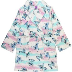 Disney Lilo & Stitch Girls Soft White Bathrobe Robe Pajama - Size 4 - NWT